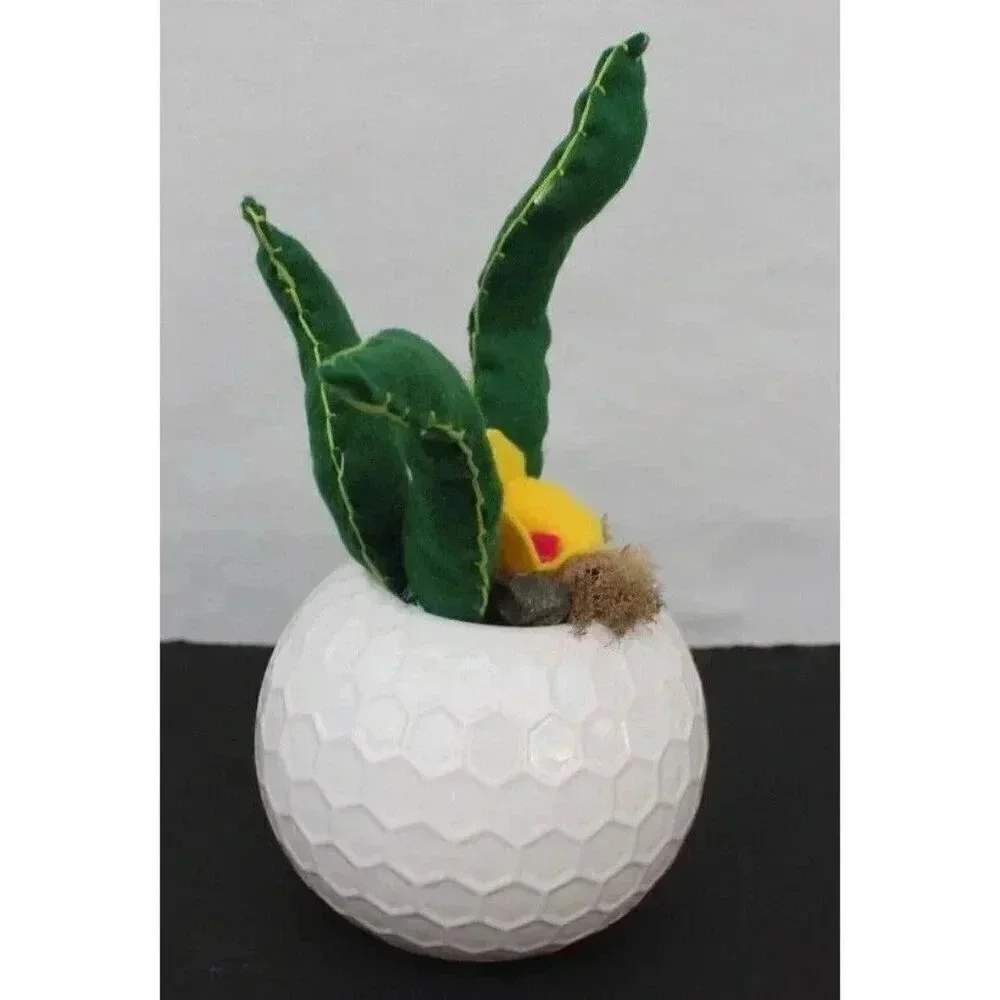 New Retro Contemporary Felt Fake Succulent Cactus Home Office Plant - Green